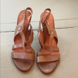 Tan Via Spiga Block Heel Sandal